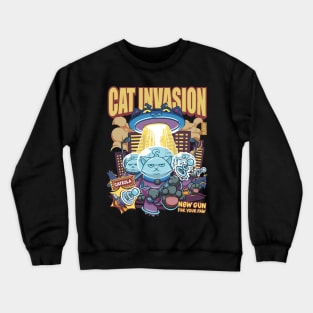 Cat Invasion: Tesla Gun Crewneck Sweatshirt